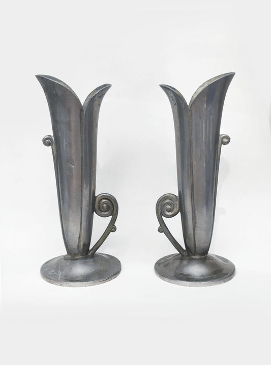 Set von 2 Vintage Vasen "Soliflore" im Art Nouveau Stil