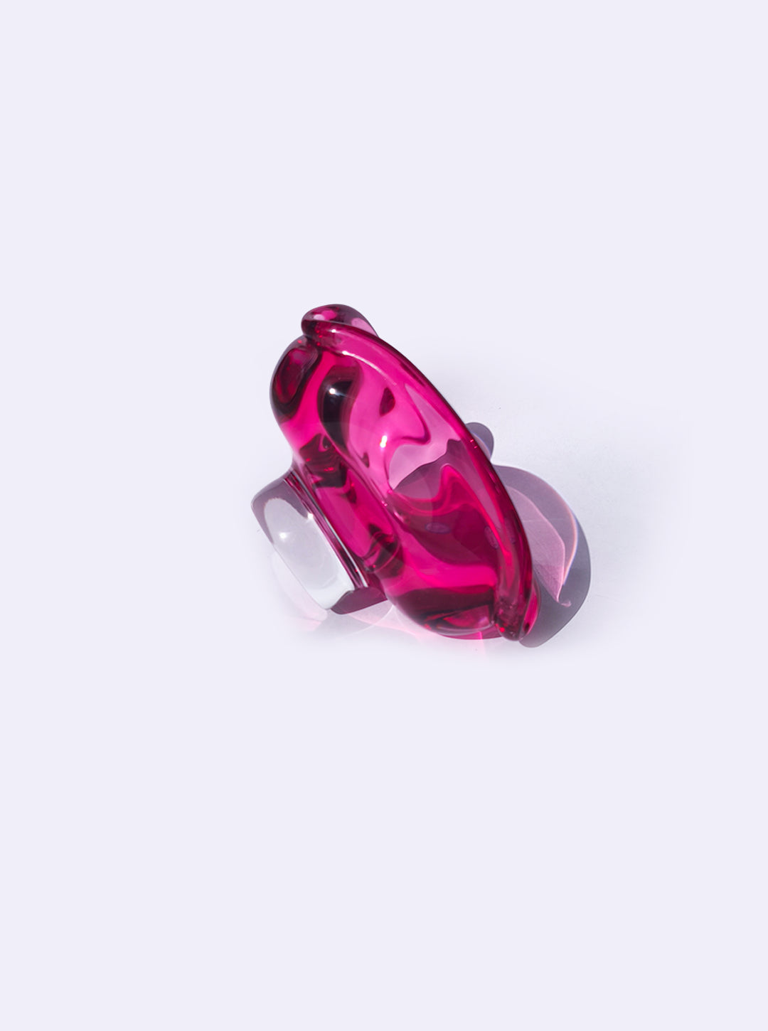 Vintage Aschenbecher aus Glas in Pink, skulptural