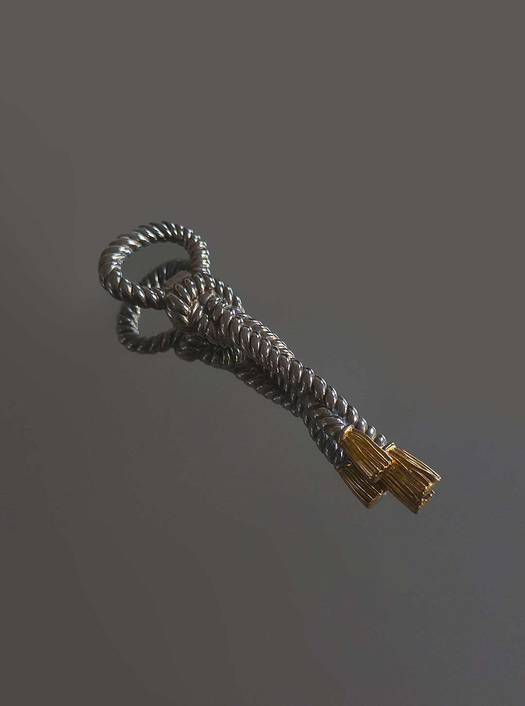 Flaschenöffner "Rope" aus Metall, Silber-Gold