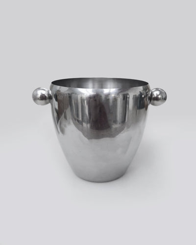 Vintage Stainless Steel Ice Bucket with Ball Handles