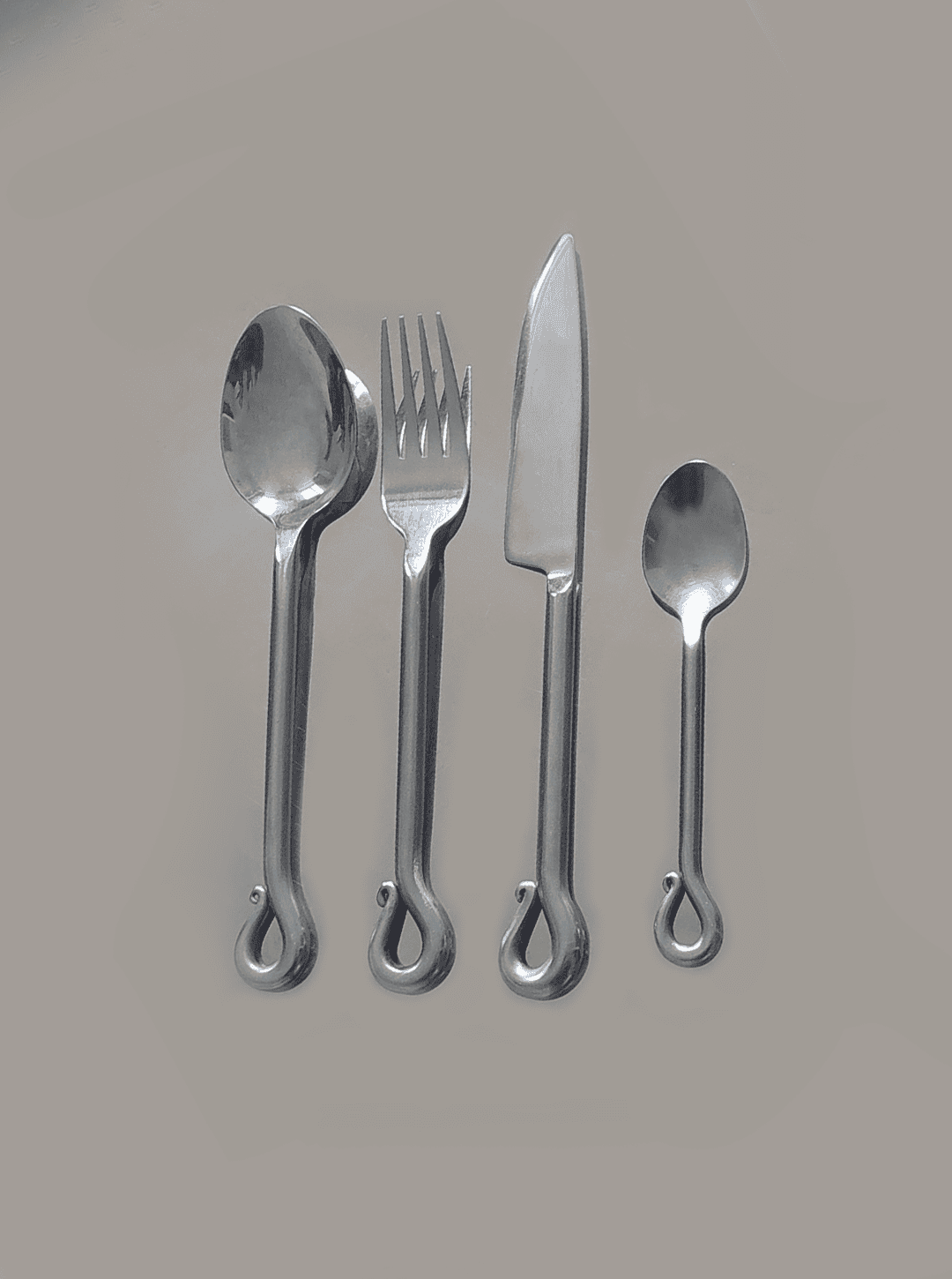 Set of 4 cutlery Organiques Silver Vintage