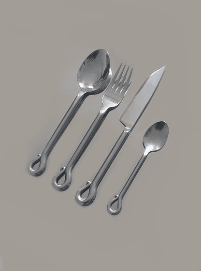 Set of 4 cutlery Organiques Silver Vintage