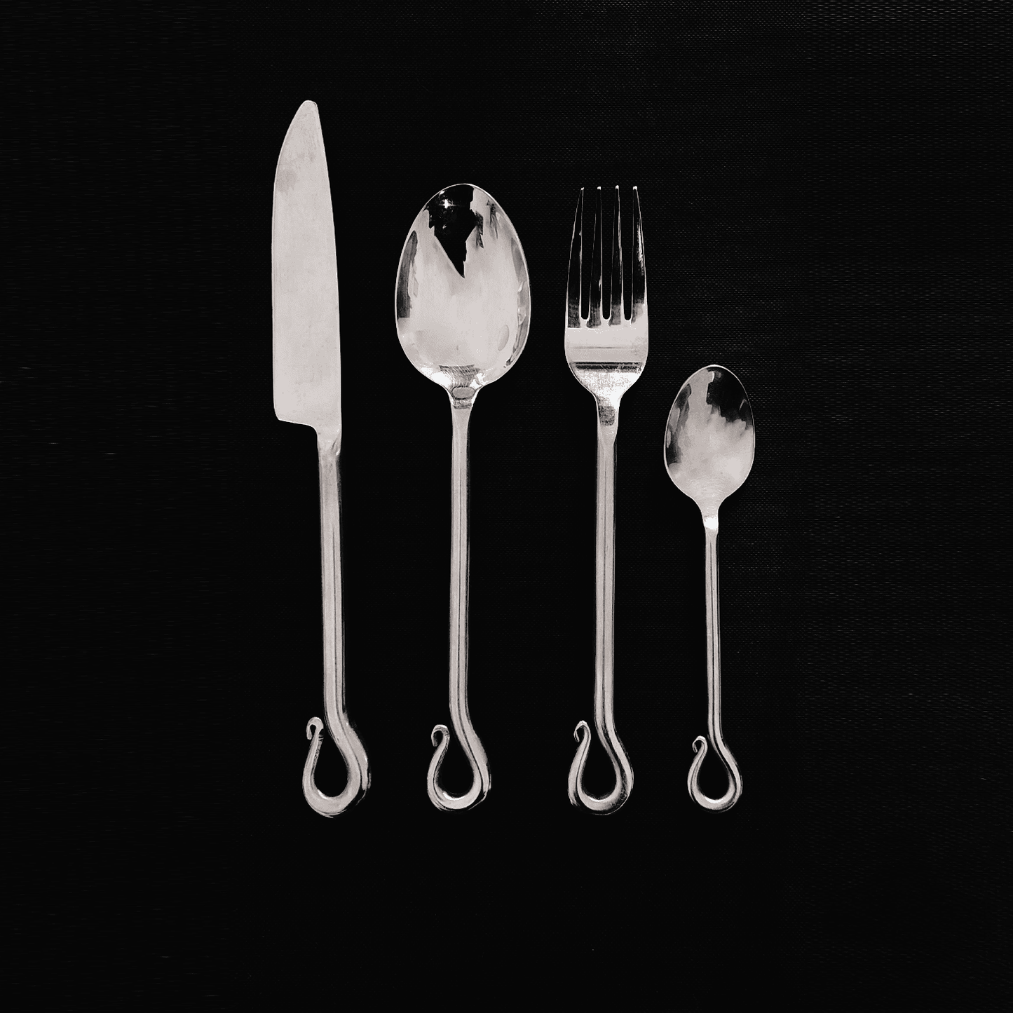 Set of 4 cutlery Organiques Silver Vintage