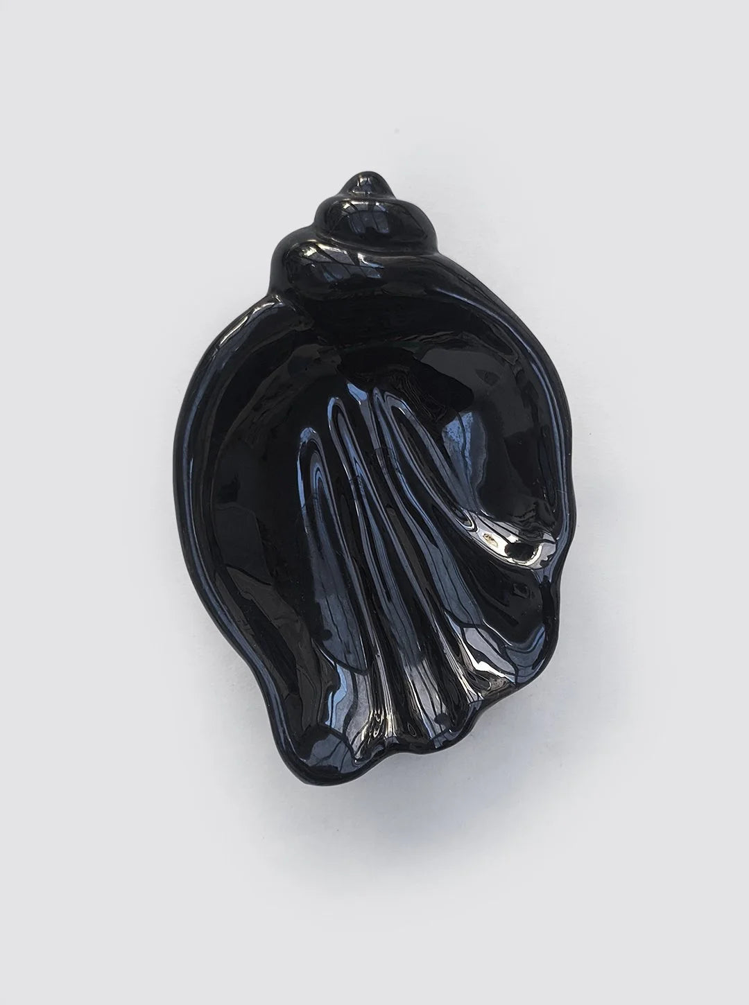 Vintage Keramikschale "Shell" in Schwarz, organische Form