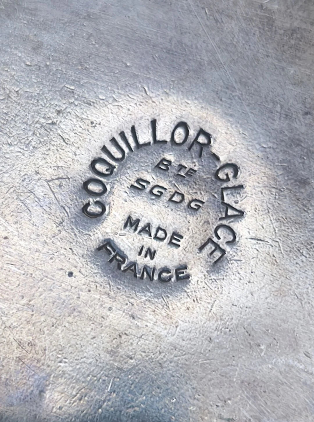 Vintage Butterdose "Coquillor" aus versilbertem Metall, Frankreich