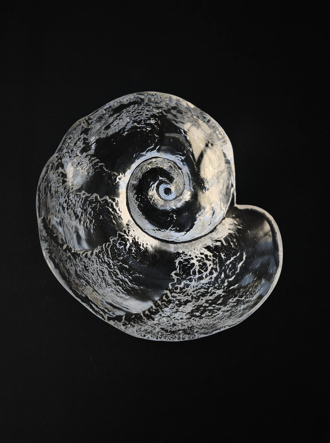 Vintage Glasschale Muschelform aus strukturiertem Glas
