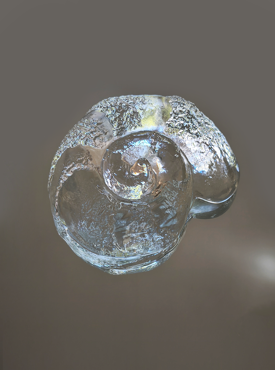 Vintage Glasschale Muschelform aus strukturiertem Glas