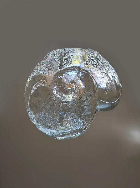 Vintage Glasschale Muschelform aus strukturiertem Glas