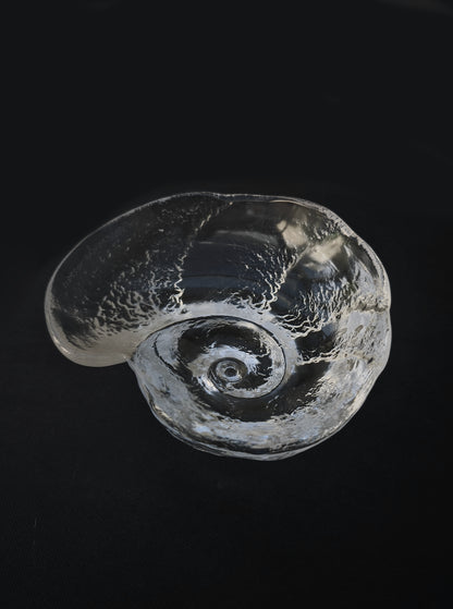 Vintage Glasschale Muschelform aus strukturiertem Glas