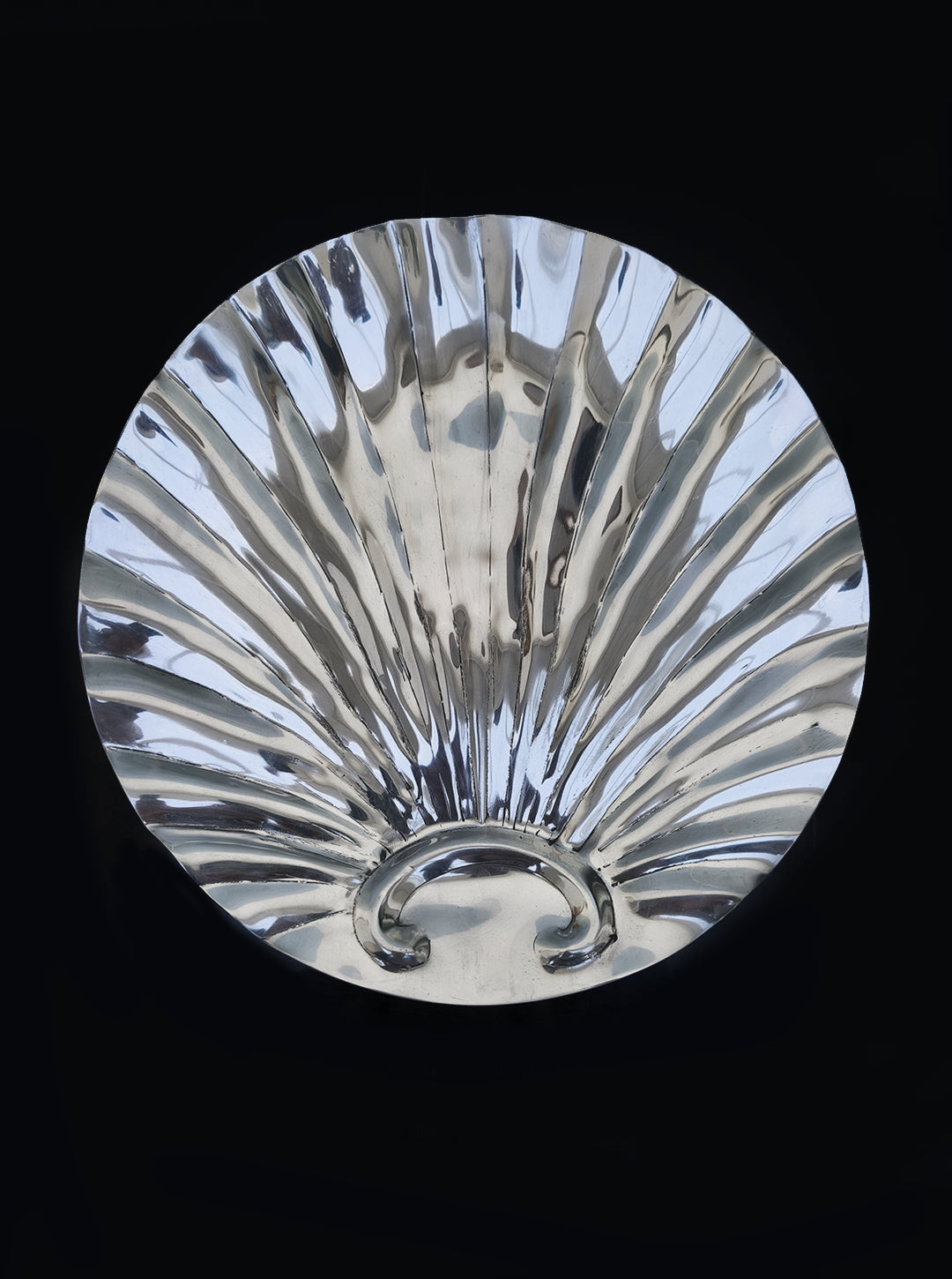 Vintage Muschelschale Hollywood Regency, Metall Silber