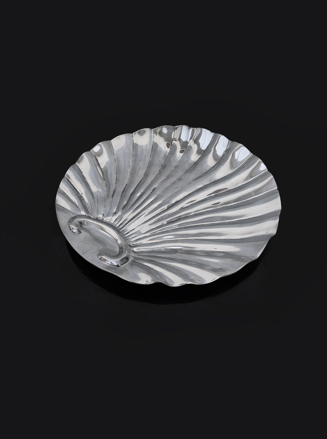 Vintage Muschelschale Hollywood Regency, Metall Silber