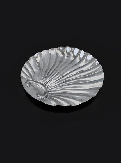 Vintage Muschelschale Hollywood Regency, Metall Silber