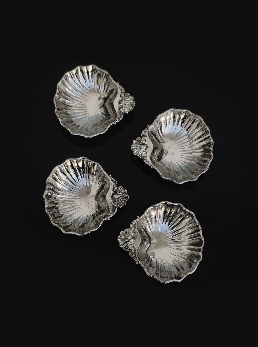 Vintage Schale Set von 4 kleine Muschel-Vide-Poche