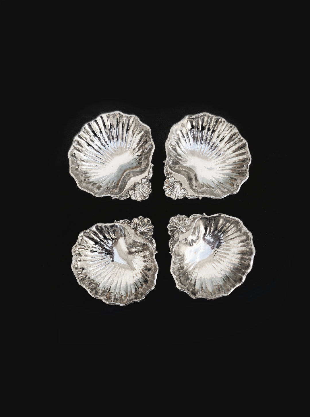 Vintage Schale Set von 4 kleine Muschel-Vide-Poche