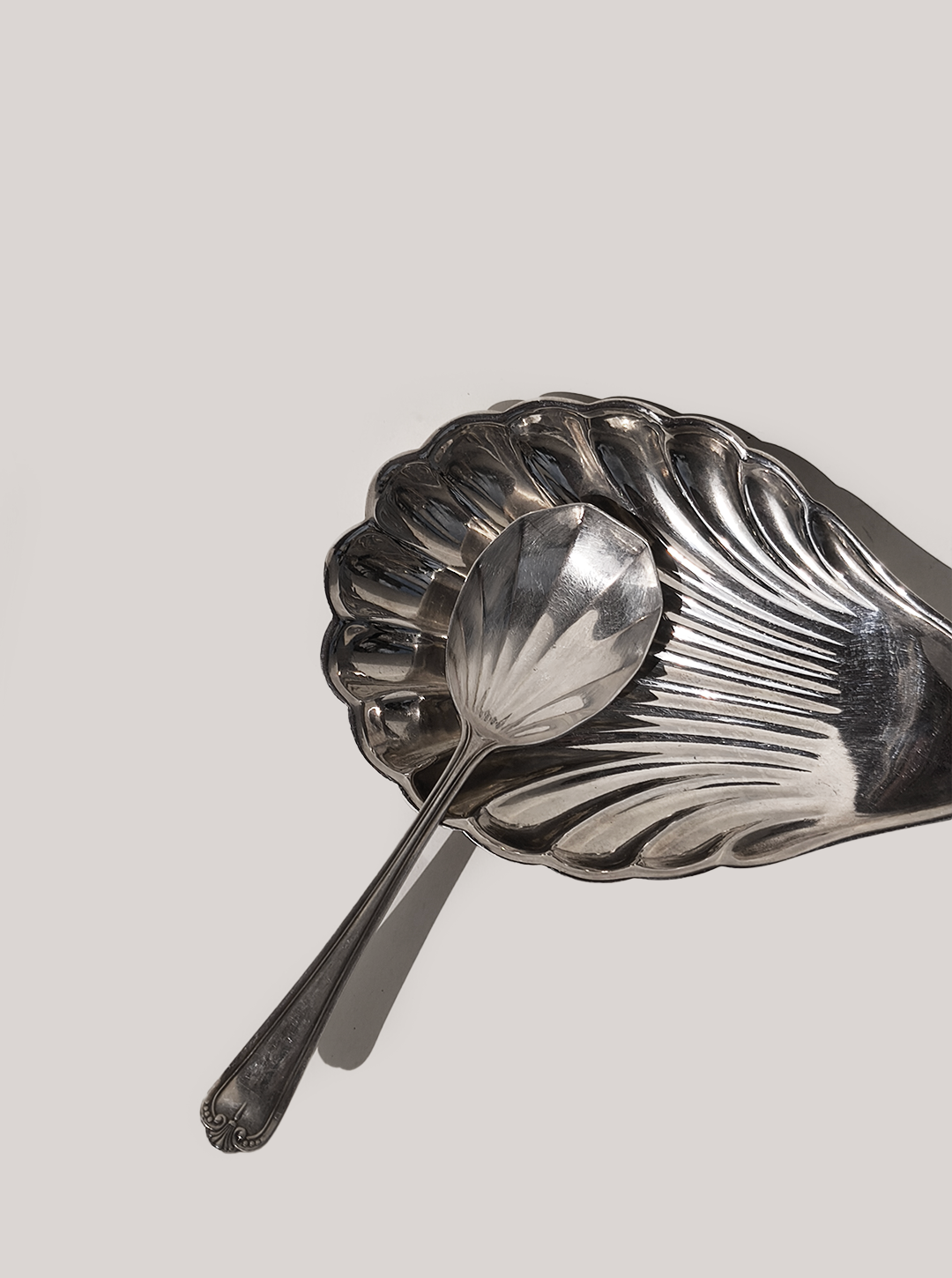 Vintage Löffel Set von 4 Shell Spoons