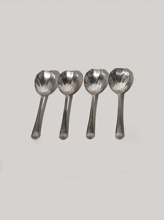 Vintage Löffel Set von 4 Shell Spoons