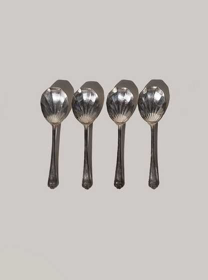 Vintage Löffel Set von 4 Shell Spoons