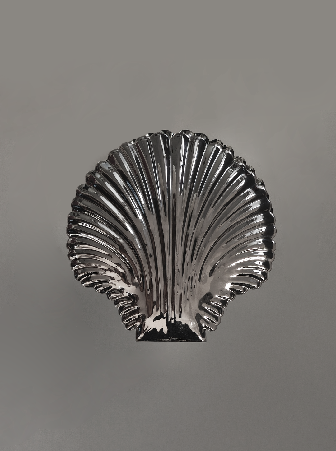 Vintage Vide-poche Muschelschale silberfarben