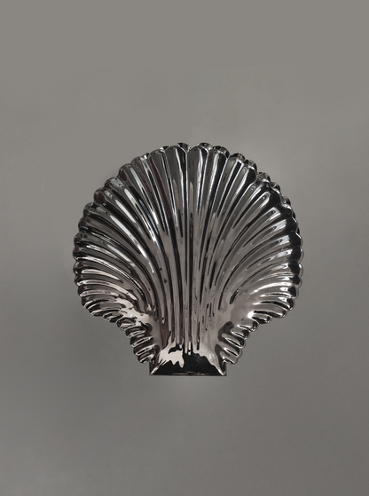 Vintage Vide-poche Muschelschale silberfarben