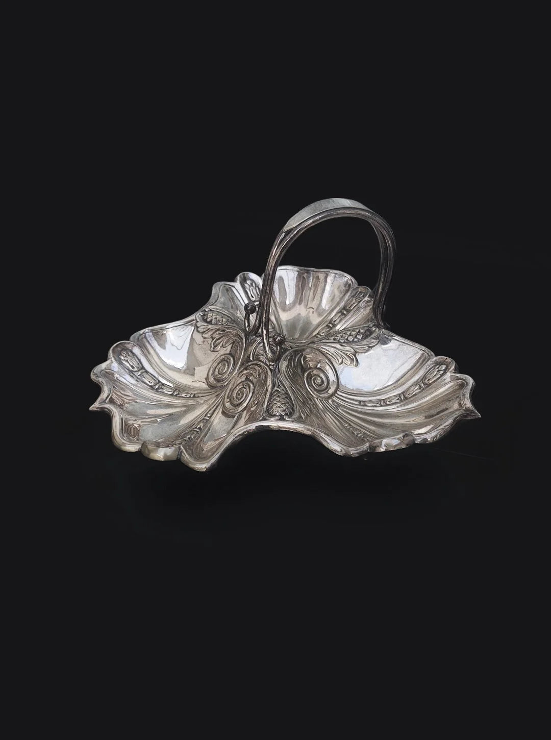 Vintage Servierschale "Shell Triple Tray" versilbert