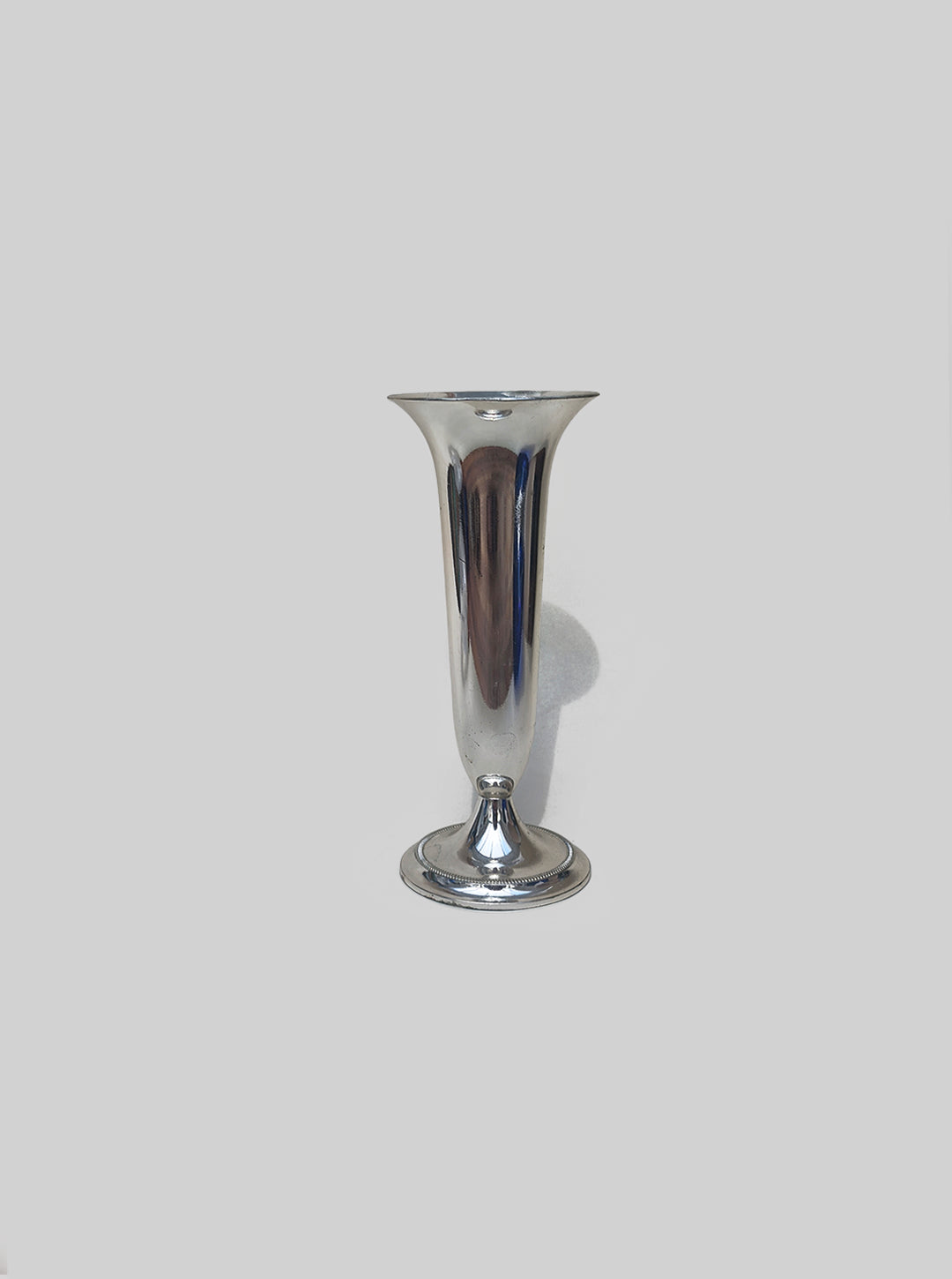 Vintage Vase Trompetenform aus Metall, Silber