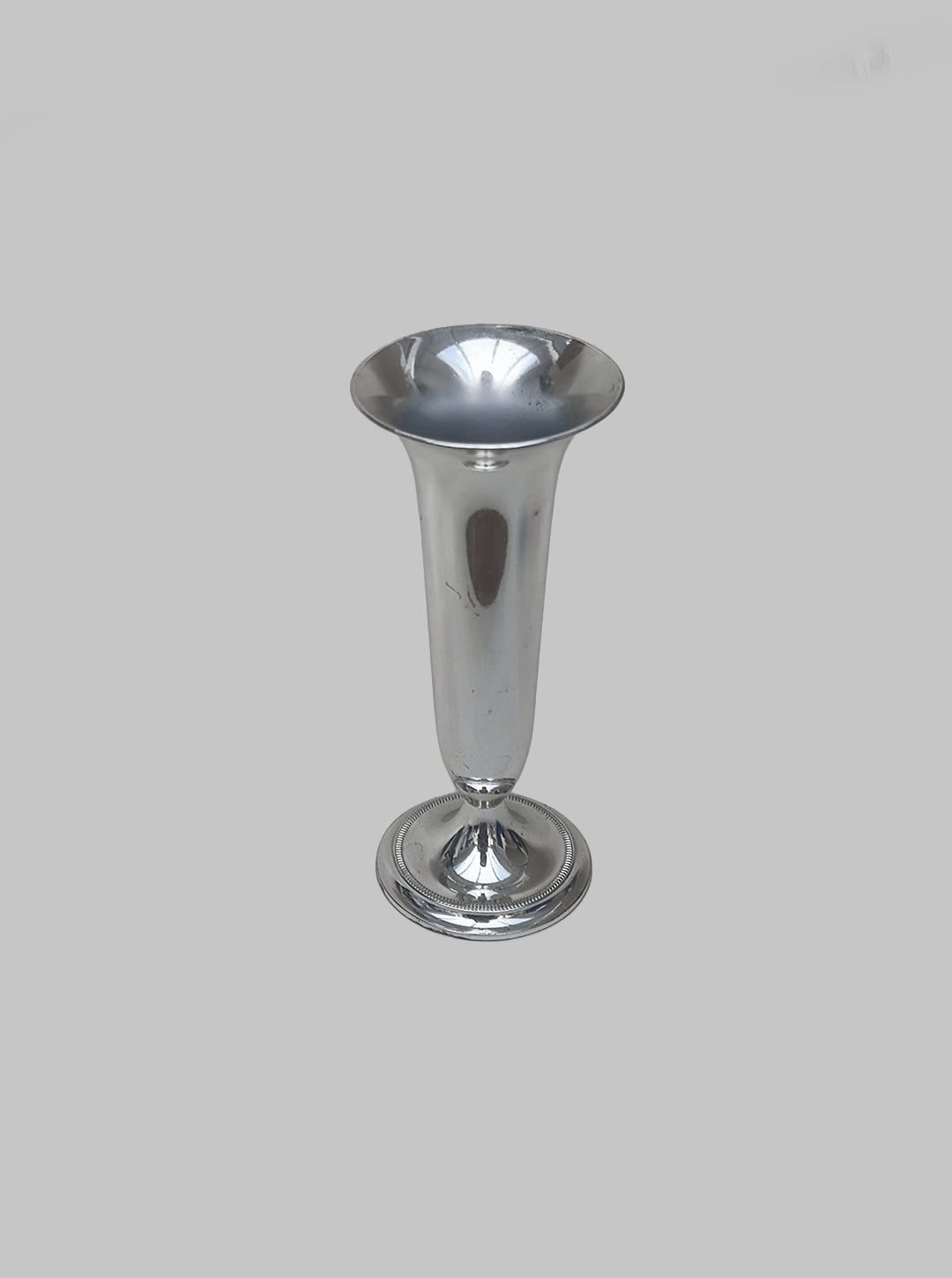 Vintage Vase Trompetenform aus Metall, Silber