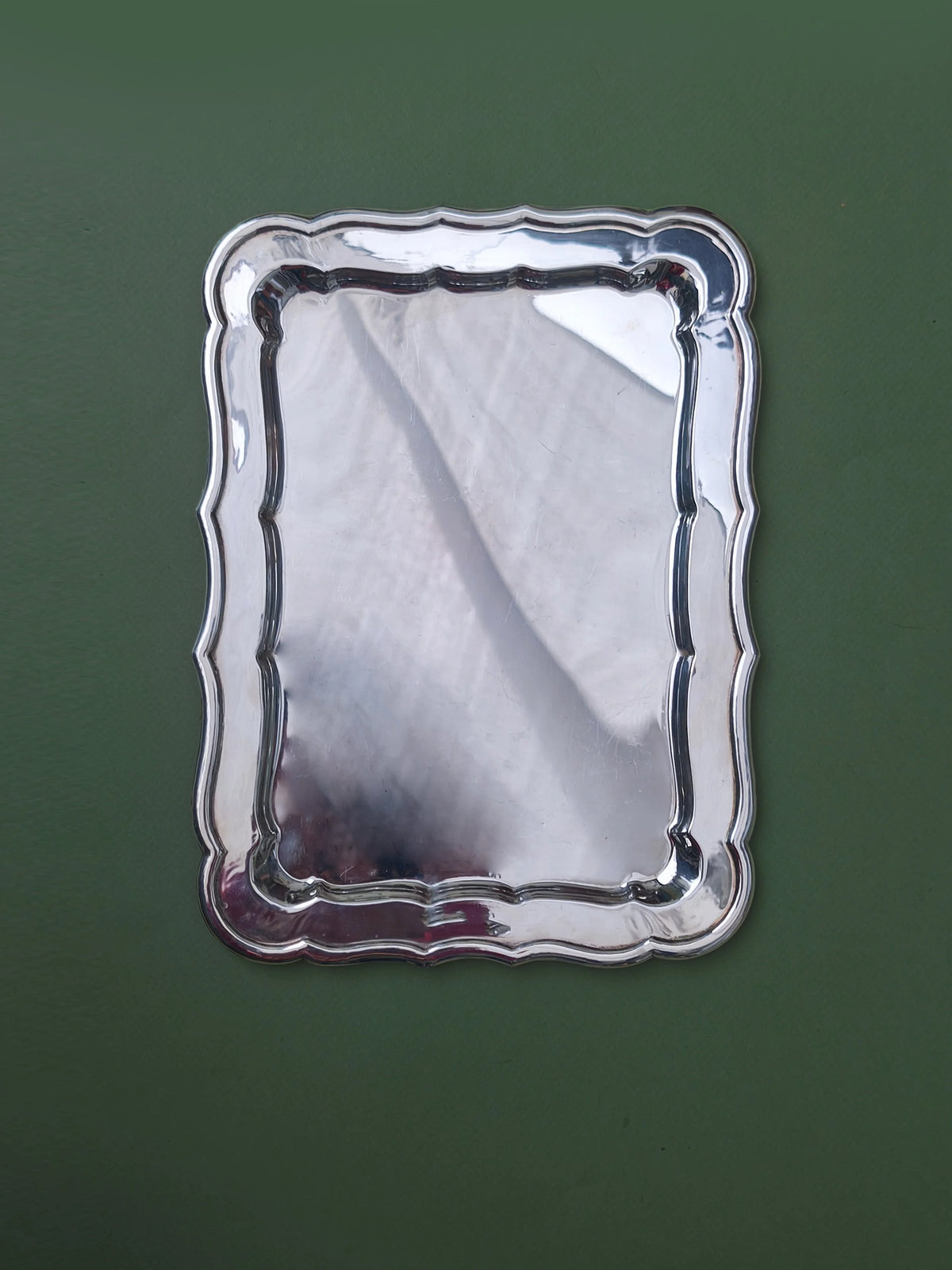 Vintage Tablett versilbert aus Metall