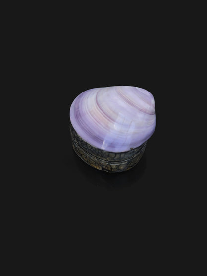 Deko-Box aus Muschel in Violett, Rosa und Weiß