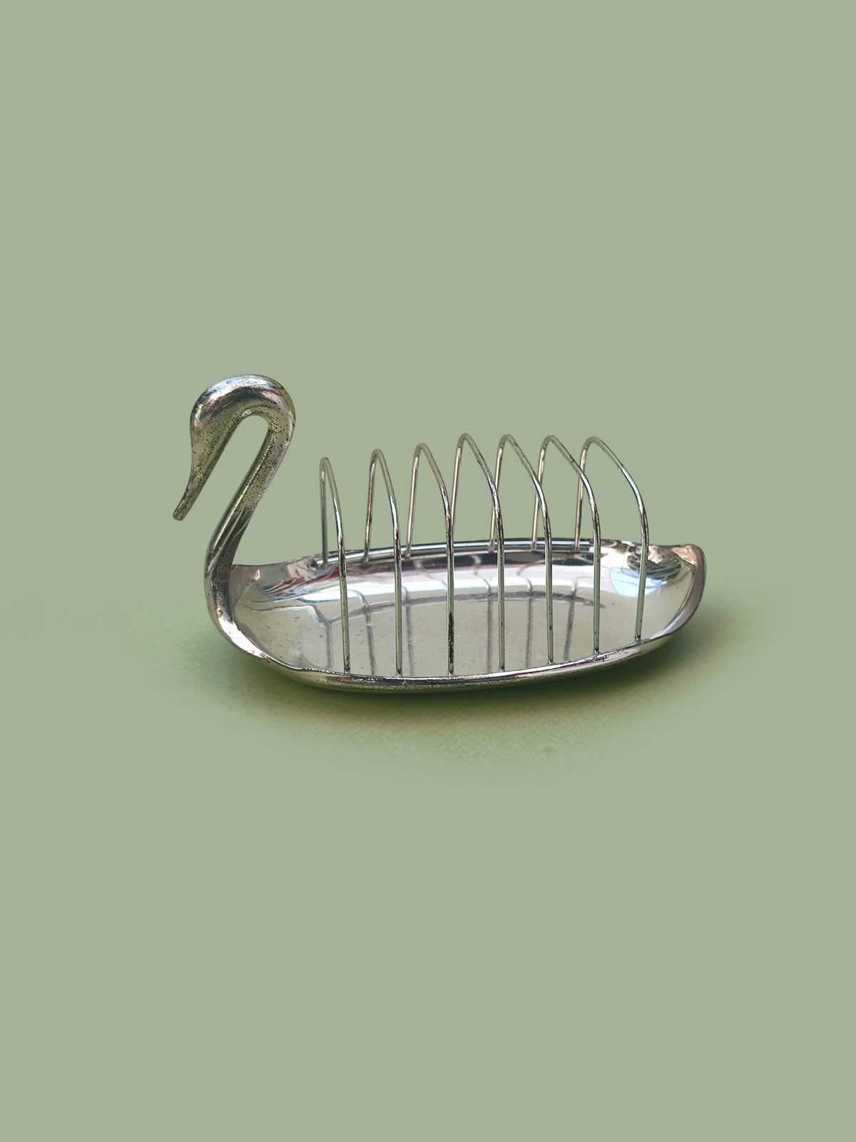 Vintage Toastständer "Schwan" aus versilbertem Metall