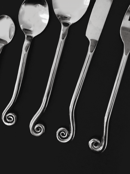 Vintage Cutlery Spiral Shape Silver Set of 5