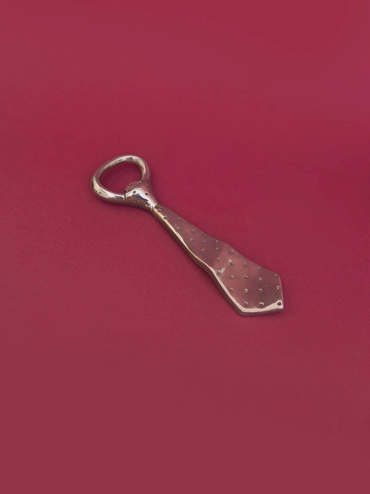 Vintage Flaschenöffner Krawatte aus versilbertem Metall