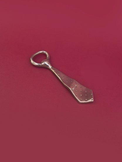 Vintage Flaschenöffner Krawatte aus versilbertem Metall