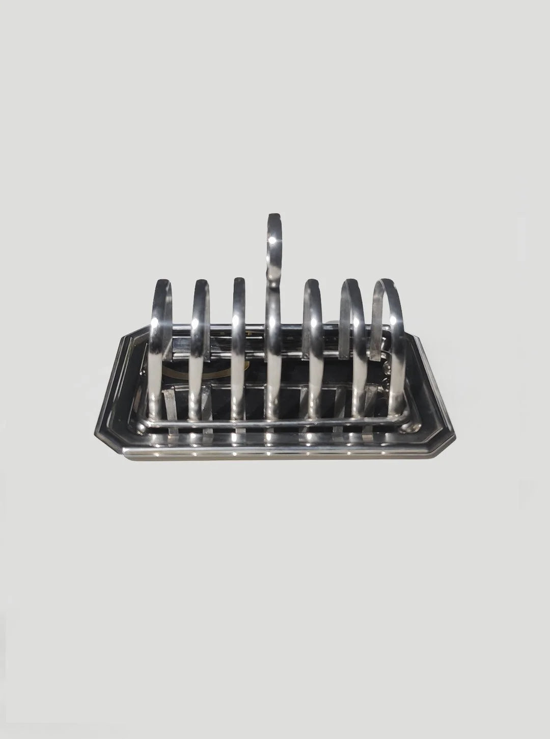 Vintage Toastständer mit Tablett, versilbert