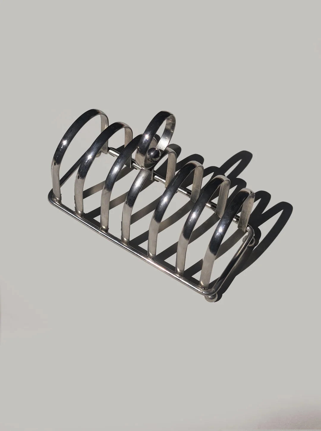 Vintage Toastständer mit Tablett, versilbert