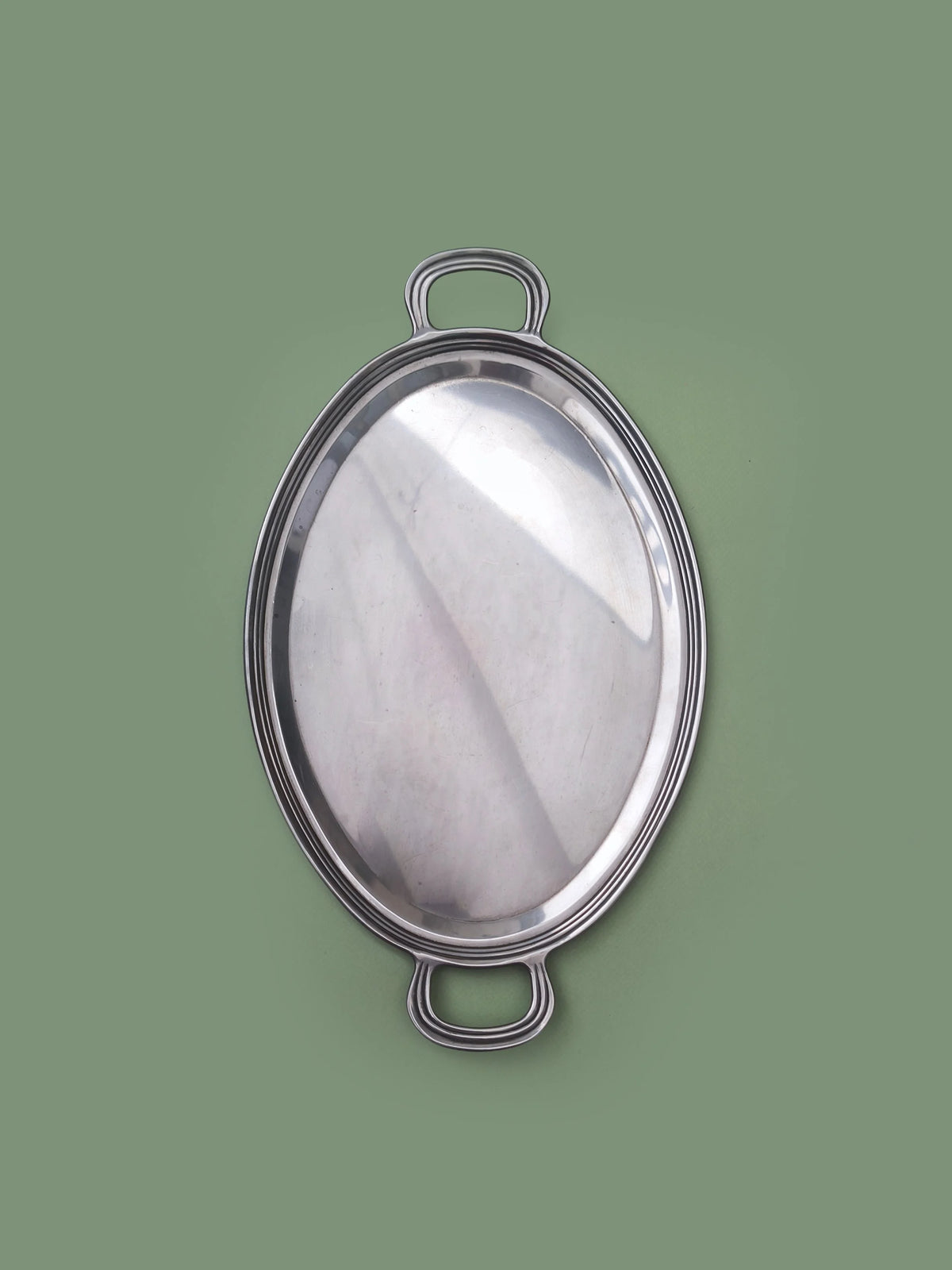 Vintage Tablett oval, versilbert