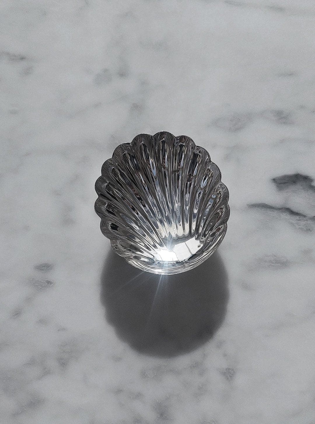 Vintage shell bowl silver 8.5 x 6 cm