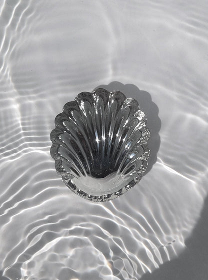 Vintage shell bowl silver 8.5 x 6 cm