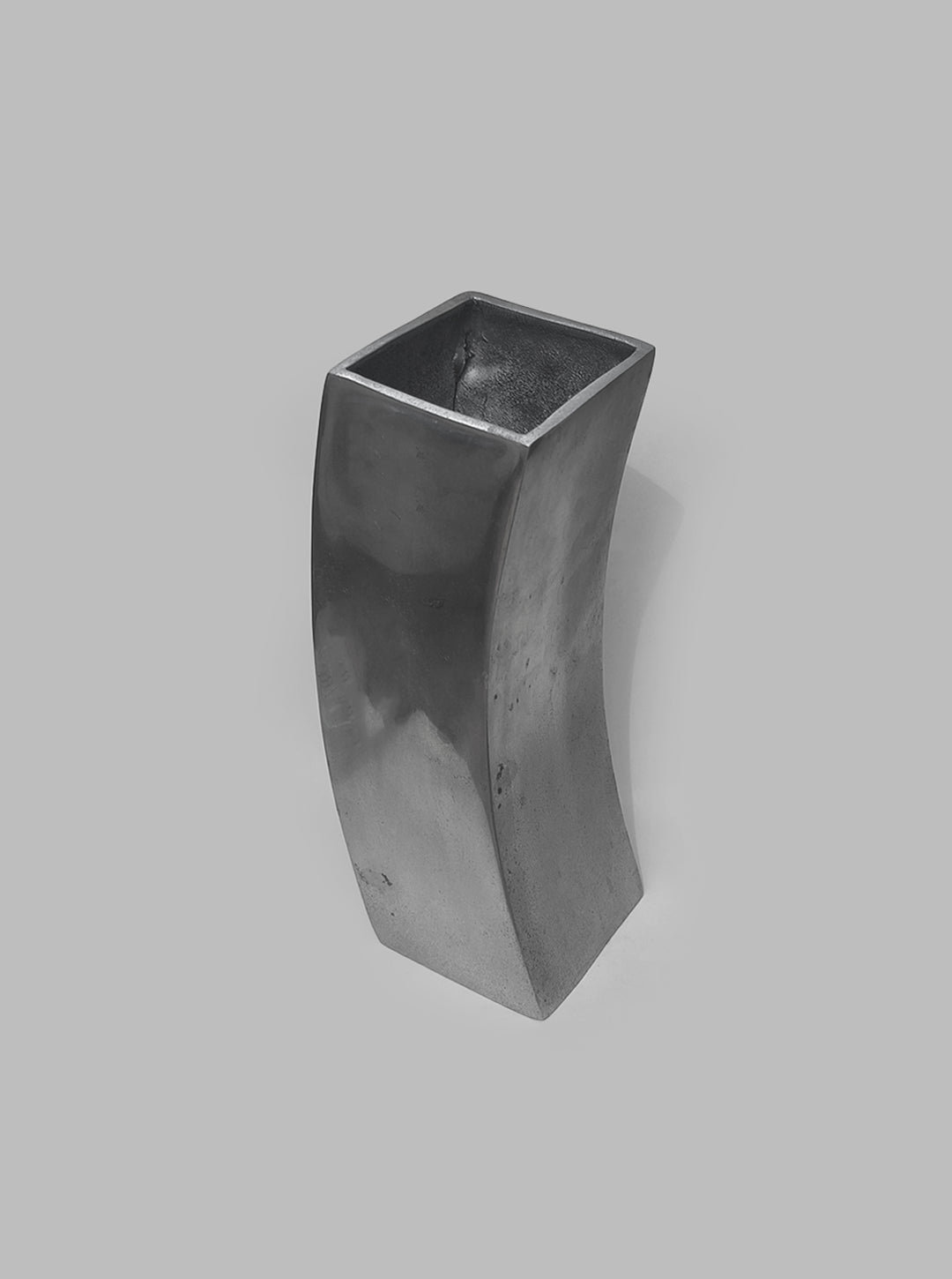 Vintage Vase Metall Silber, geschwungene Form