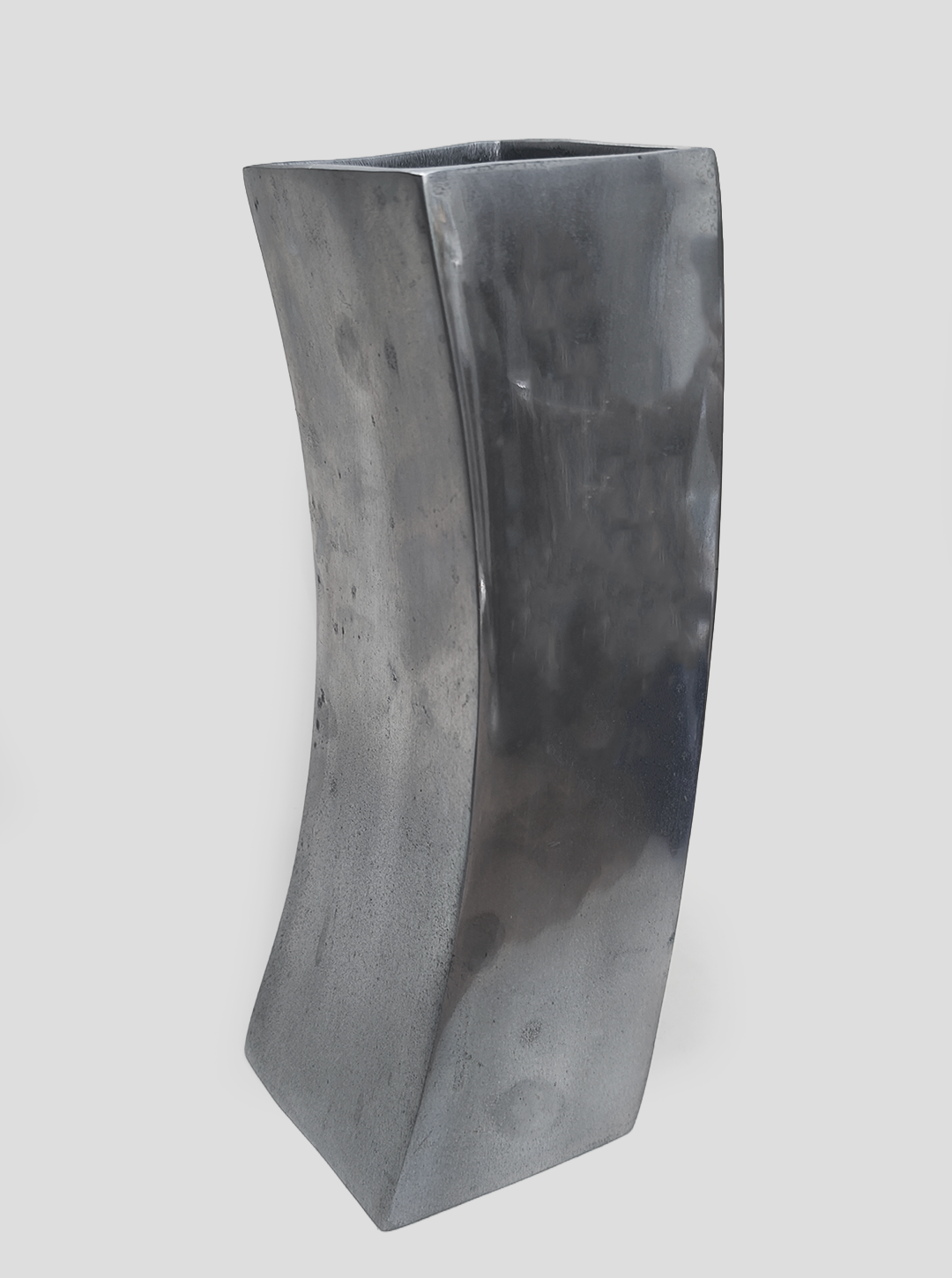 Vintage Vase Metall Silber, geschwungene Form