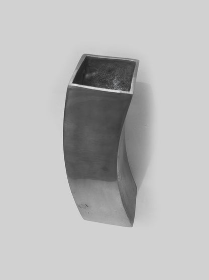 Vintage Vase Metall Silber, geschwungene Form
