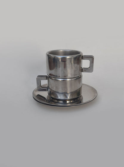 Set von 2 Vintage Espressotasse mit Untertasse
