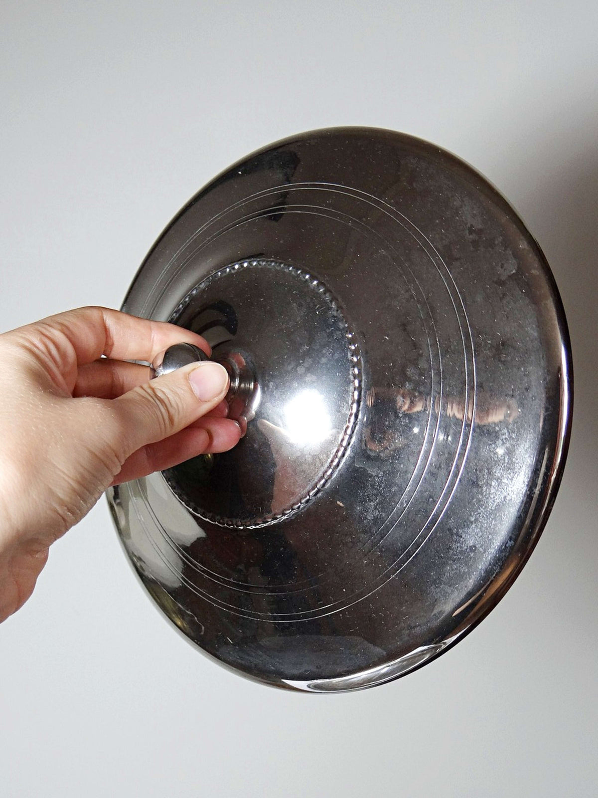 Vintage Servierplatte mit Deckel, versilbert, Marokko