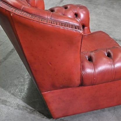 Vintage Sessel Chesterfield Leder mit Rollen