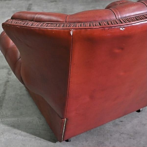 Vintage Sessel Chesterfield Leder mit Rollen