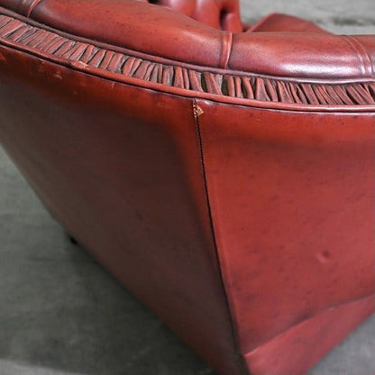 Vintage Sessel Chesterfield Leder mit Rollen