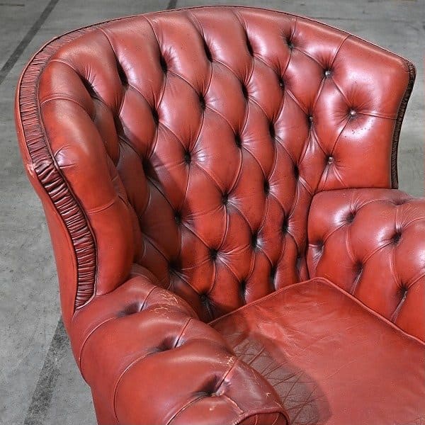 Vintage Sessel Chesterfield Leder mit Rollen
