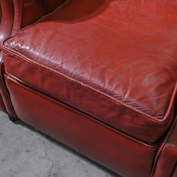 Vintage Sessel Chesterfield Leder mit Rollen