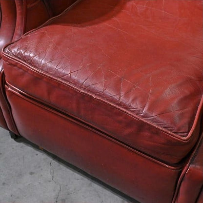 Vintage Sessel Chesterfield Leder mit Rollen