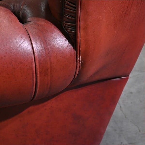 Vintage Sessel Chesterfield Leder mit Rollen