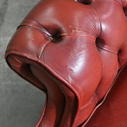 Vintage Sessel Chesterfield Leder mit Rollen